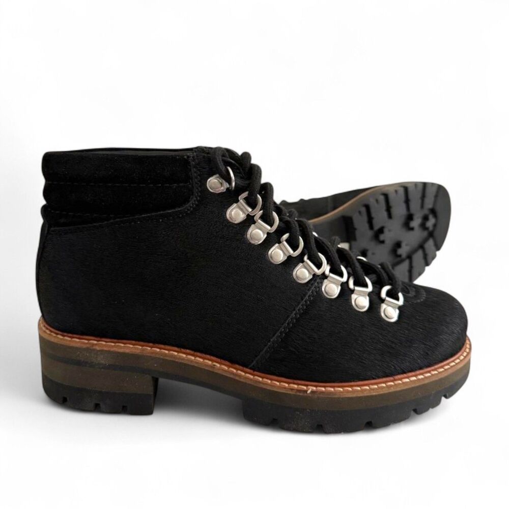 CLARKS Orianna Alpine Black Pony Hair Ankle Boots, NEW! Size 7.5